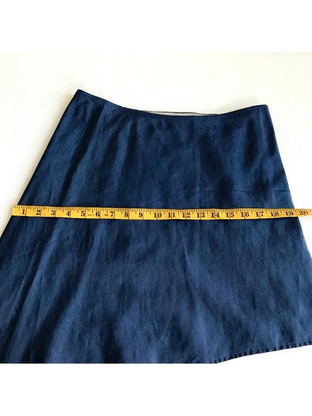 Vintage Emporio Armani Asymmetrical Linen Skirt Italy 42 US 6 Blue Y2K 2000 90s